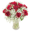 Encountering this glorious bouquet in Tulse Hill is like stepping into a scene of timeless romance. A medley of approximately twelve radiant red roses is nestled closely together, each blossom boasting velvety petals that spiral towards its heart, glowing in the gentle daylight often seen streaming down Norwood Road. These rich red blooms are wrapped in a soft embrace of ethereal white baby's breath, their countless tiny flowers forming a frothy, cloudlike frame that softens the intensity with bright purity and grace. Arranged expertly in a classic clear glass vase, the bouquet reveals fresh, sturdy green stems pooled in water, grounding the airy display above and echoing the simple, natural beauty familiar to Tulse Hill's residents. The gentle harmony of bold red and crisp white, the lush density of florals, and the subtle fragrance all combine to evoke feelings of love, celebration, and sincerity-whether for a romantic gesture, a cherished birthday, or simply to bring a spark of joy to someone special in the local neighbourhood. Crafted with thought and skill by trusted Tulse Hill florists, this bouquet is a true celebration of beauty, freshness, and heartfelt connection.