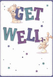This delightfully illustrated get well card radiates playful optimism, its cheerful design crafted to bring genuine comfort to anyone recovering near the heart of Tulse Hill. Prominently featured are an adorable teddy bear and a sweet puppy, their faces animated with encouragement and hope, as they joyously balance and hug the bold 'Get Well' message. The letters, vividly painted in indigo and teal, seem to pulse with life against a soft cream background that glows like the gentle light spilling through shop windows on Tulse Hill's high street. Scattered stars-ranging from deep sapphires to delicate lavenders-twinkle across the scene, adding a magical, uplifting touch unique to this local card. Every detail, from the softly rendered fur of the bear to the puppy's endearing floppy ears, suggests a tactile comfort, the kind of nurturing embrace one feels with a hand-tied bouquet delivered by neighbourhood florists. The composition is imbued with a sense of gentle reassurance and warmth, reminding us of the innate kindness found within the Tulse Hill community. For those sending best wishes and heartfelt encouragement, this card serves as both a visual gesture of care and a tender companion to any floral gift-its innocence and sincerity shining through like a beacon of hope.